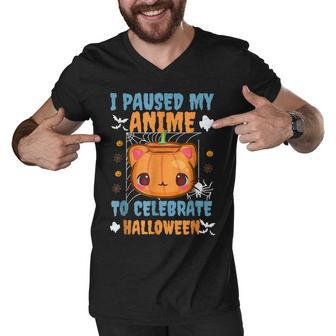 I Paused My Anime To Celebrate Halloween Japanese Anime Men V-Neck Tshirt - Thegiftio UK