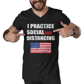 I Practiced Socialism Distancing Tshirt Men V-Neck Tshirt - Monsterry