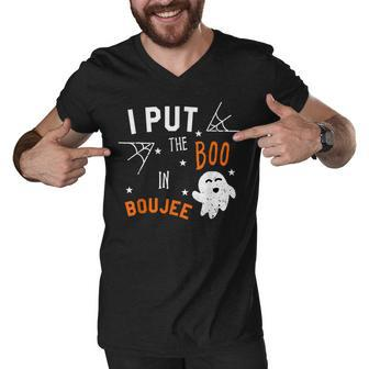 I Put Boo In Boujee Halloween Boo Ghost Men V-Neck Tshirt - Seseable