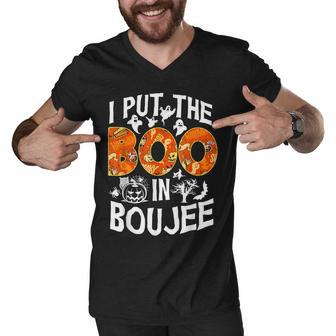 I Put The Boo In Boujee Happy Halloween Men V-Neck Tshirt - Seseable
