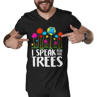 I Speak For Trees Earth Day Save Earth Inspiration Hippie Men V-Neck Tshirt - Thegiftio UK