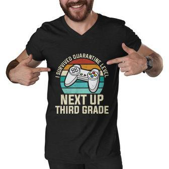 I Survived Quarantine Next Up 3Rd Grade Back To School First Day Of School Men V-Neck Tshirt - Monsterry