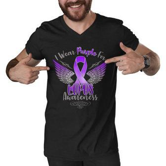 I Wear Purple For Lupus Awareness Men V-Neck Tshirt - Monsterry DE