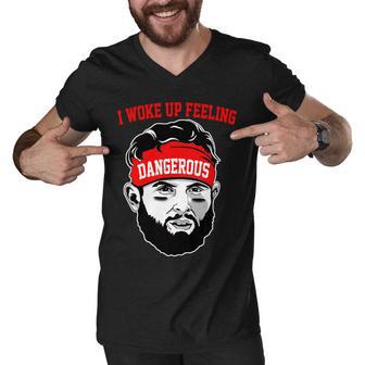 I Woke Up Feeling Dangerous Funny Football Men V-Neck Tshirt - Monsterry UK