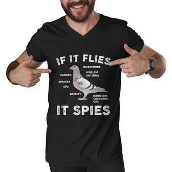 If It Flies It Spies Pigeon Anatomy Bird Arent Real Tshirt Men V-Neck Tshirt - Monsterry DE