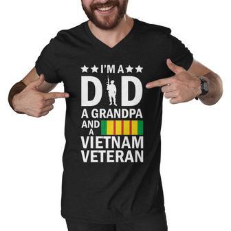 Im A Dad A Grandpa And A Vietnam Veteran Tshirt Men V-Neck Tshirt - Monsterry AU