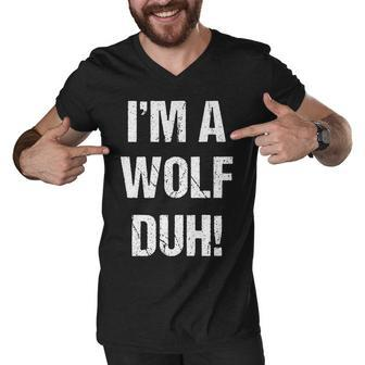 Im A Wolf Duh Funny Halloween Costume Gift Men V-Neck Tshirt - Thegiftio UK
