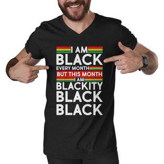 Im Black Every Month Proud Black American Men V-Neck Tshirt - Monsterry UK