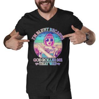 Im Blunt Because God Rolled Me That Way Retro Tattoo Men V-Neck Tshirt - Monsterry UK