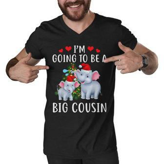 Im Going To Be A Big Cousin Elephants Lovers Christmas Men V-Neck Tshirt - Thegiftio UK