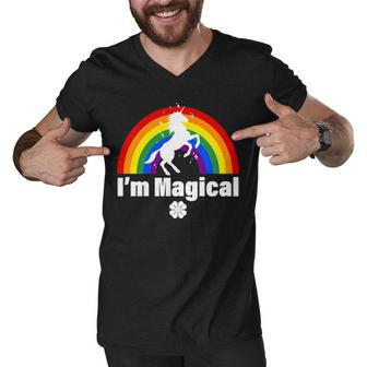 Im Magical Clover Unicorn Men V-Neck Tshirt - Monsterry DE