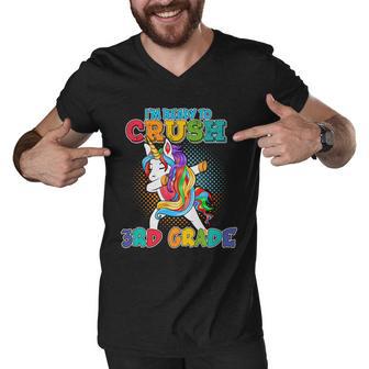 Im Ready To Crush 3Rd Grade Unicorn Back To School Men V-Neck Tshirt - Monsterry CA