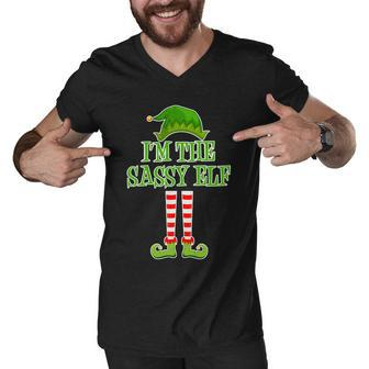 Im The Sassy Elf Matching Family Christmas Men V-Neck Tshirt - Monsterry DE