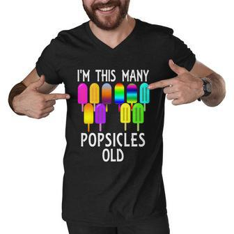 Im This Many Popsicles Old Funny 10Th Birthday Popsicle Great Gift Men V-Neck Tshirt - Monsterry CA