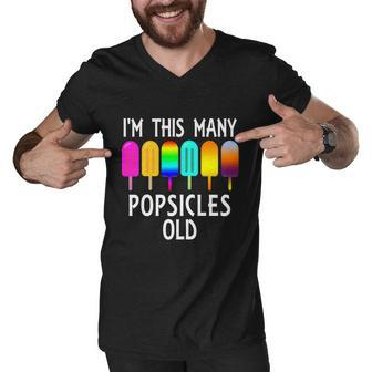 Im This Many Popsicles Old Funny 6Th Birthday Popsicle Gift Men V-Neck Tshirt - Monsterry