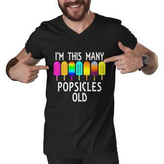 Im This Many Popsicles Old Funny 7Th Birthday Popsicle Cute Gift Men V-Neck Tshirt - Monsterry