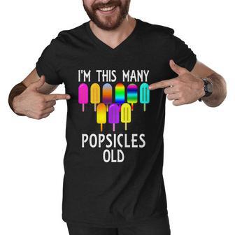 Im This Many Popsicles Old Funny 9Th Birthday Popsicle Meaningful Gift Men V-Neck Tshirt - Monsterry