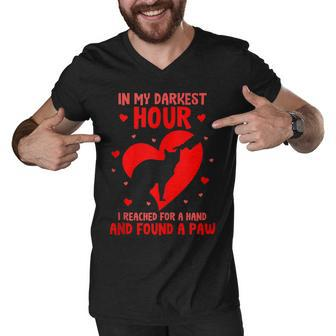 In My Darkest Hour I Reached For A Hand And Found A Paw Men V-Neck Tshirt - Thegiftio UK