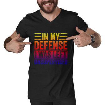 In My Defense I Was Left Unsupervised Funny Retro Vintage Gift Men V-Neck Tshirt - Monsterry AU