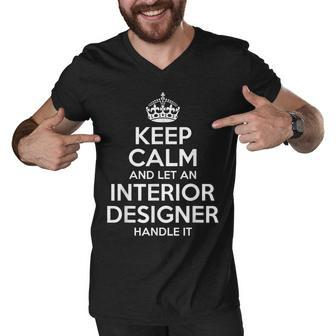 Interior Designer Gift Funny Job Title Profession Birthday Men V-Neck Tshirt - Thegiftio