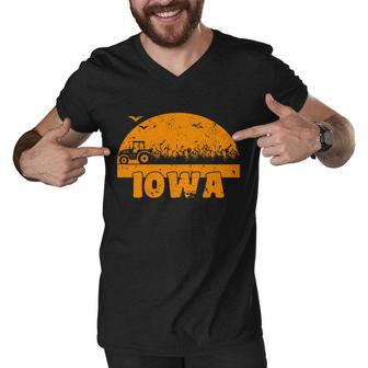 Iowa Farmers Tractor Tshirt Men V-Neck Tshirt - Monsterry UK
