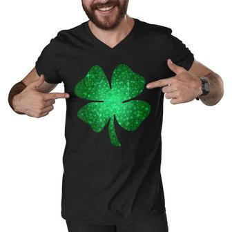 Irish Lucky Shamrock Green Four Leaf Clover St Patricks Day Men V-Neck Tshirt - Thegiftio UK