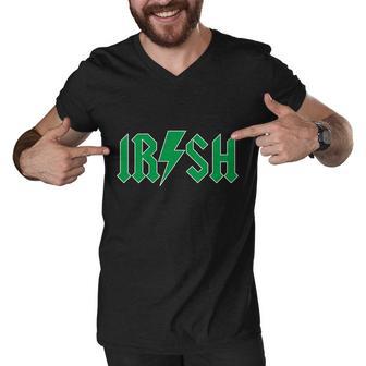 Irish Rocks Logo Music Parody St Patricks Day Men V-Neck Tshirt - Monsterry DE