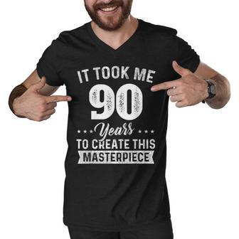 It Took Me 90 Years Masterpiece 90Th Birthday 90 Years Old Men V-Neck Tshirt - Seseable