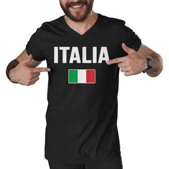 Italy Italian Flag Italia Souvenir Men V-Neck Tshirt - Thegiftio UK