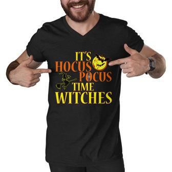 Its Hocus Pocus Time Witches Halloween Tshirt Men V-Neck Tshirt - Monsterry