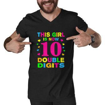 Its My 10Th Birthday Funny This Girl Is Now 10 Years Old Men V-Neck Tshirt - Monsterry