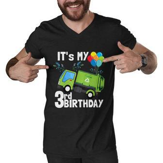 Its My 3Rd Birthday Garbage Truck 3 Birthday Boy Gift Meaningful Gift Men V-Neck Tshirt - Monsterry UK