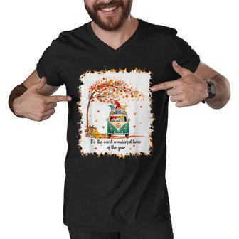 Its The Most Wonderful Time Of The Year Gnomes Autumn Fall Men V-Neck Tshirt - Thegiftio UK