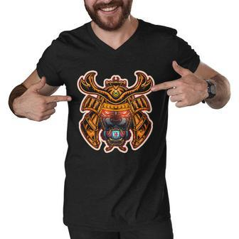 Japanese Samurai Warrior Demon Dog Tshirt Men V-Neck Tshirt - Monsterry UK