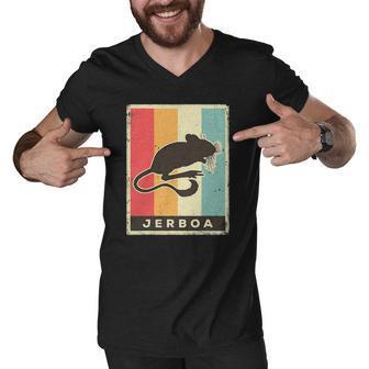 Jerboa Lover Vintage Retro Poster Animal Men V-Neck Tshirt - Thegiftio UK