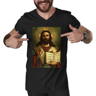 Jesus Christ Religious Photo Men V-Neck Tshirt - Monsterry UK