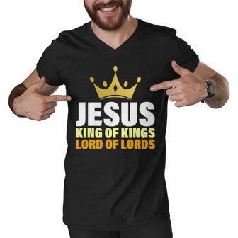 Jesus King Of Kings Lords Of Lords Men V-Neck Tshirt - Monsterry DE