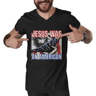 Jesus Was American Usa 4Th Of July Funny Men V-Neck Tshirt - Monsterry AU