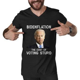 Joe Biden Bidenflation The Cost Of Voting Stupid Men V-Neck Tshirt - Monsterry DE