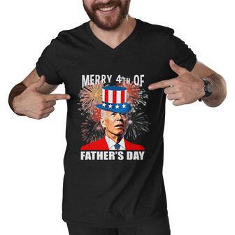 Joe Biden Merry 4Th Of Fathers Day Funny 4Th Of July Cool Gift Men V-Neck Tshirt - Monsterry UK