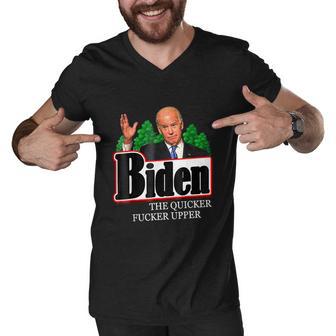 Joe Biden The Quicker FUCKER Upper Funny Tshirt Men V-Neck Tshirt - Monsterry AU