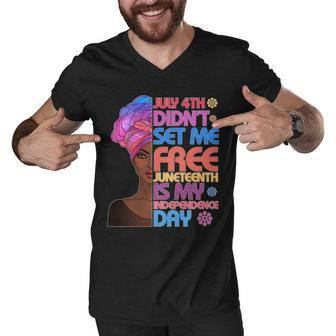 July 4Th Didnt Set Me Free Juneteenth Graphic Design Printed Casual Daily Basic Men V-Neck Tshirt - Thegiftio UK
