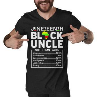 Junenth Black Uncle King Melanin Dad African Father Day Men V-Neck Tshirt - Thegiftio UK