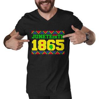 Juneteenth 1865 Independence Day Men V-Neck Tshirt - Monsterry