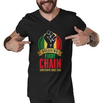 Juneteenth Breaking Every Chain Since 1865 Black Freedom Men V-Neck Tshirt - Monsterry DE