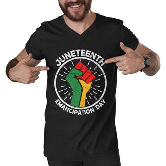 Juneteenth Emancipation Day Black African America Pride Gift Men V-Neck Tshirt - Monsterry UK