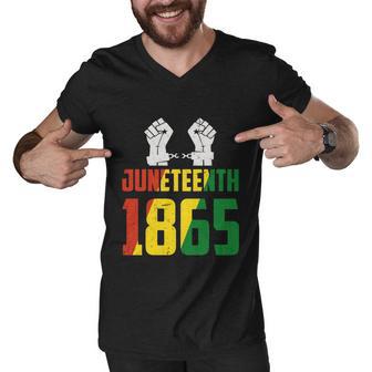 Juneteenth Emancipation Day Vintage Cool Melanin Black Pride Gift Men V-Neck Tshirt - Monsterry AU