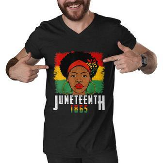 Juneteenth Is My Independence Day Black Women Black Pride Men V-Neck Tshirt - Thegiftio UK