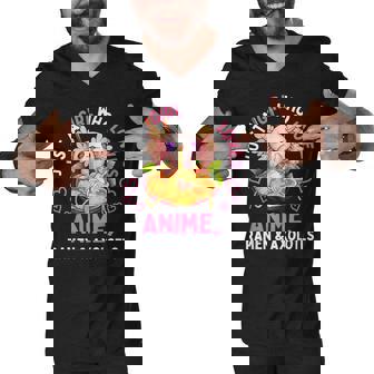 Just A Girl Who Loves Anime Ramen And Axolotls Kawaii Gift Men V-Neck Tshirt - Thegiftio