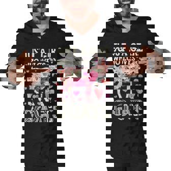 Just A Girl Who Loves Goats Funny Goat Silhouette Men V-Neck Tshirt - Thegiftio UK